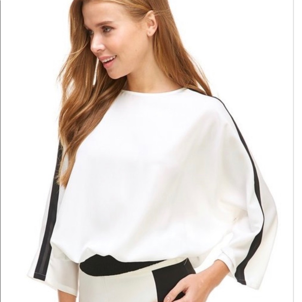 White with black blouse